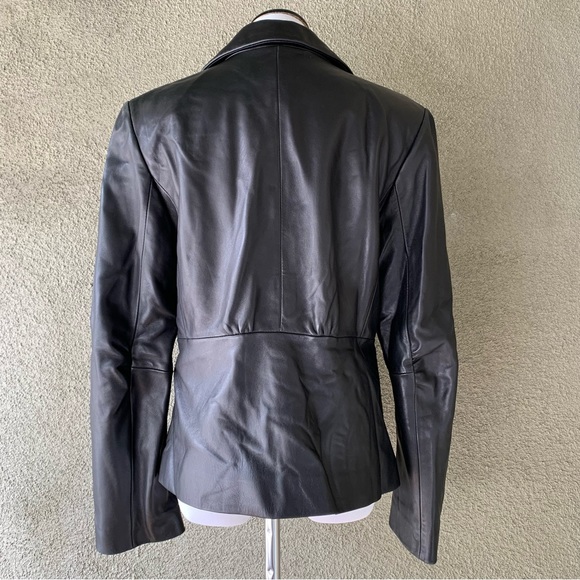 “SienaStudio” Black Soft Leather Blazer Jacket size 12 - Picture 4 of 16
